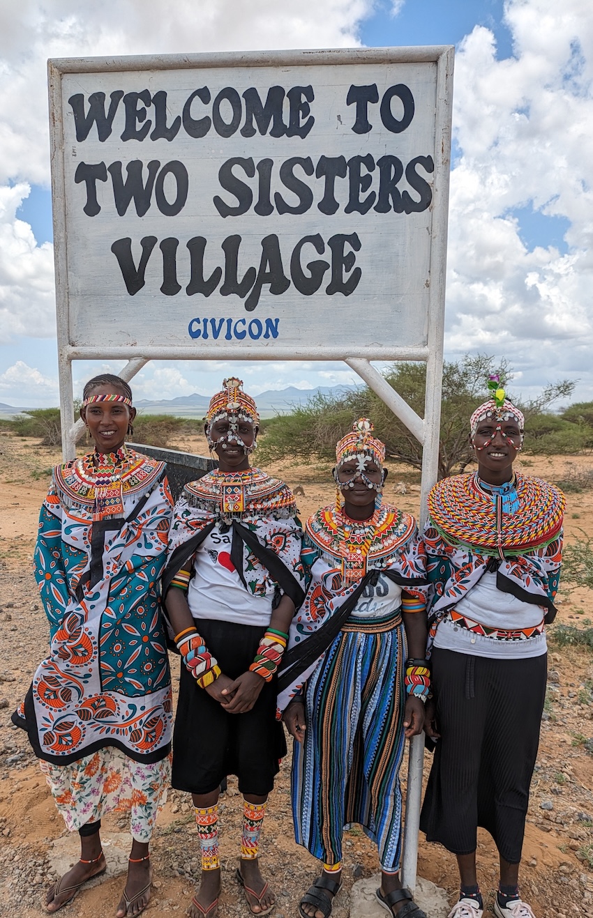The road signboard when entering the village